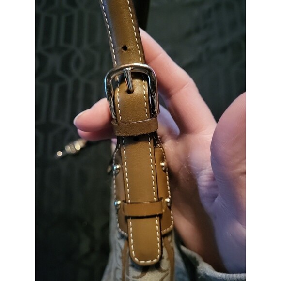 FOSSIL Monogram Boat Purse Shoulder Hand Bag Brown Women's Small Leather - Picture 6 of 15